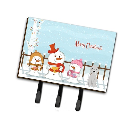 Carolines Treasures Merry Christmas Carolers Bedlington Terrier Blue Leash or Key Holder BB2421TH68